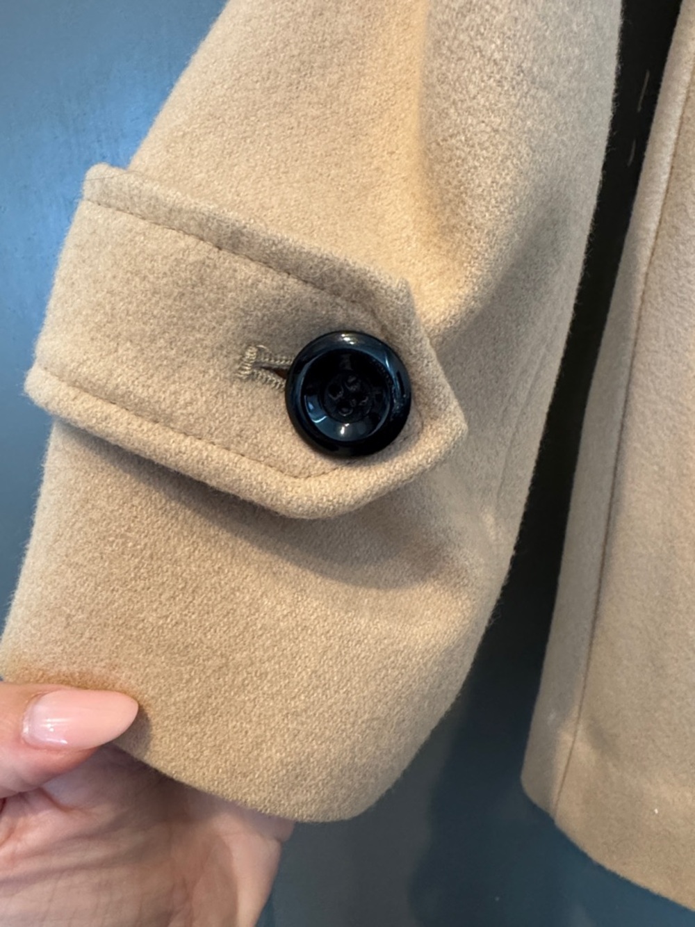 Victoria's Secret Tan Double-Breasted Wool Trench Coat - Picture 5 of 7